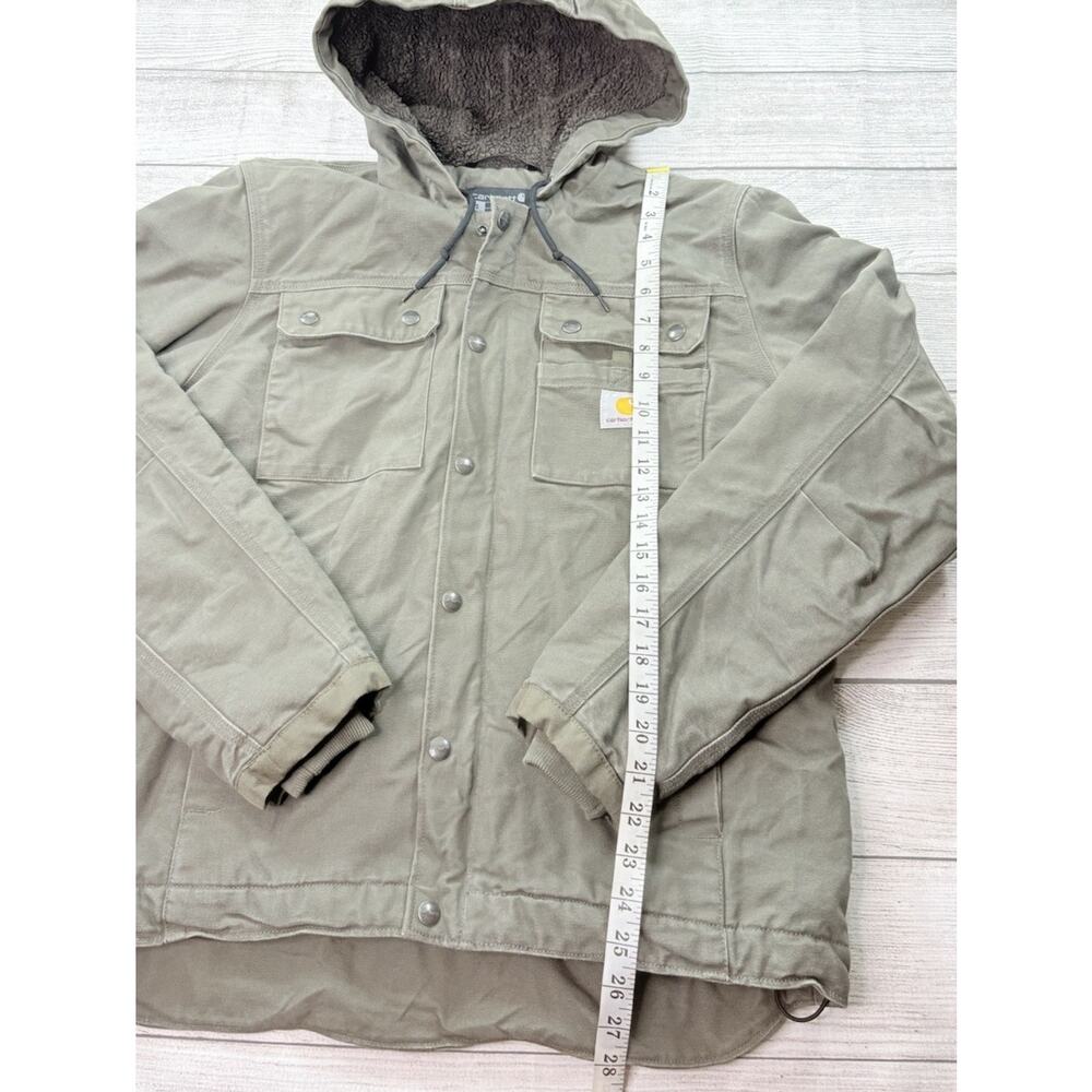 Carhartt Men’s Washed Duck Sherpa-Lined Relaxed Fit Utility Jacket Moss Size S - Picture 2 of 12